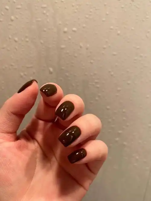巧克力色美甲