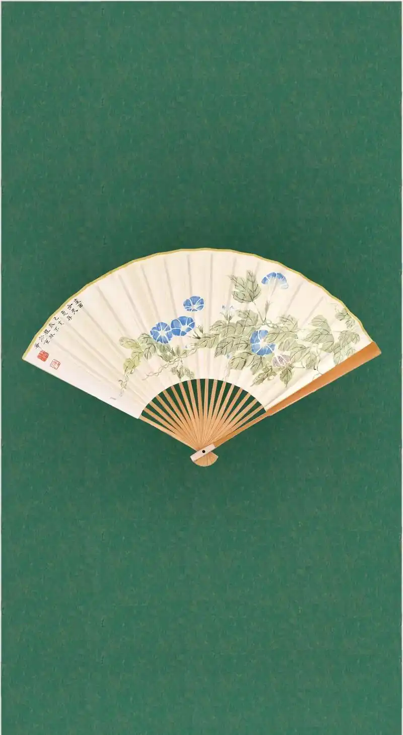 程林国画作品《花明露未收》 国画/宣纸折扇/24x41/20 - 抖音