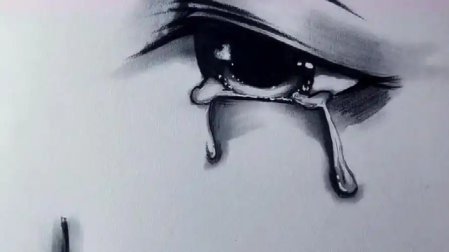 绘画教学:今日教学之绘画动漫版流泪的眼睛!真是太美了!