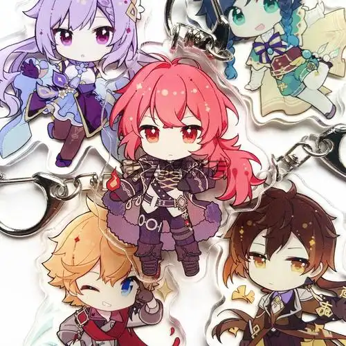 【恬吾】原神周边钥匙扣迪卢克温迪钟离刻晴挂件徽章手游周边 迪卢克