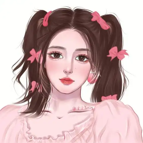 蜜桃女孩手绘头像附过程