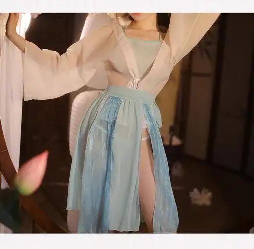 妙灵安 古风汉服性感女睡衣纯欲高端情趣内衣火辣制服蜜臀女诱惑夫妻