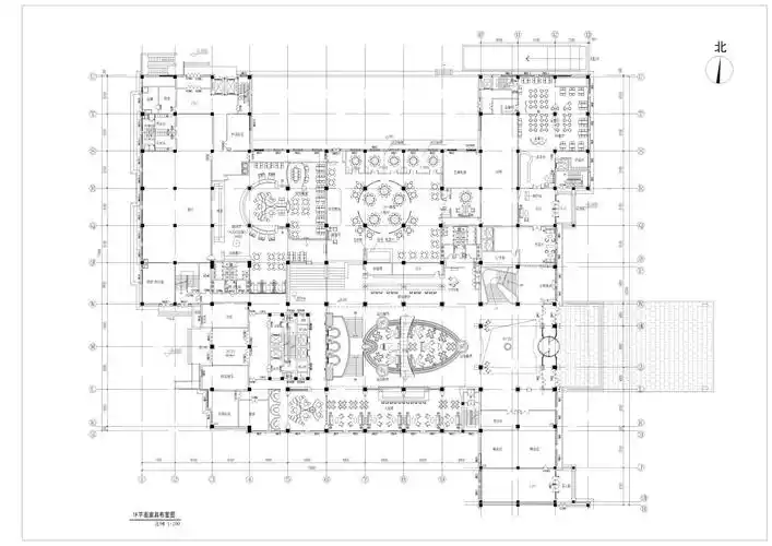 大型酒店一层平面施工图施工图下载