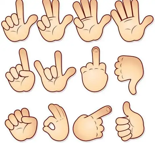 可爱手势矢量图片