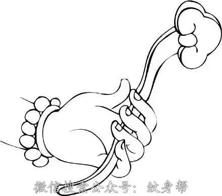 30张佛手手势纹身手稿图案图片