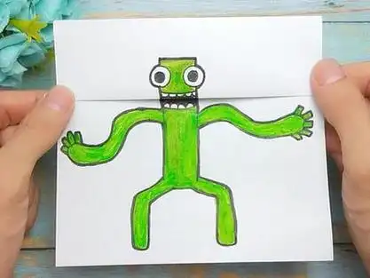 一款彩虹朋友之绿色朋友变身搞笑卡通画,有趣的变化太惊讶