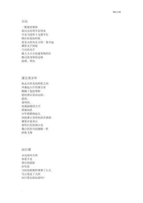 中学生现代诗doc5页