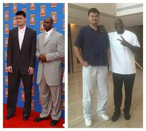 图看nba最萌身高差:奥尼尔像爸爸训儿子,最后1人才是巨人杀手_姚明