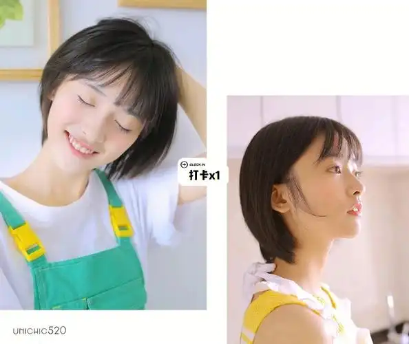 女生 #"初恋发"可以说是今年最火的短发了,类似于bobo头的柔和弧度