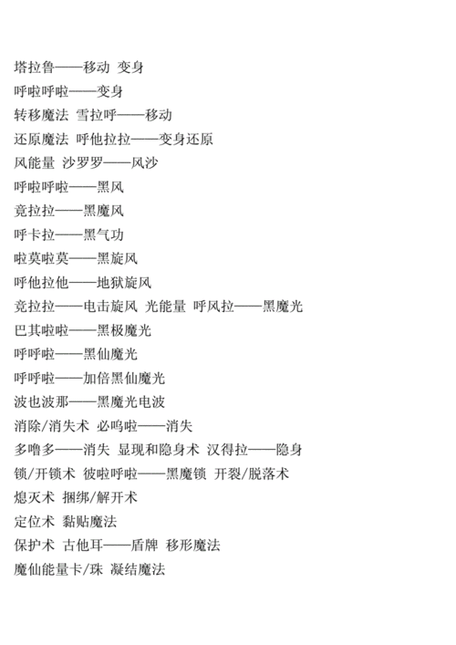 巴拉拉小魔仙咒语doc7页