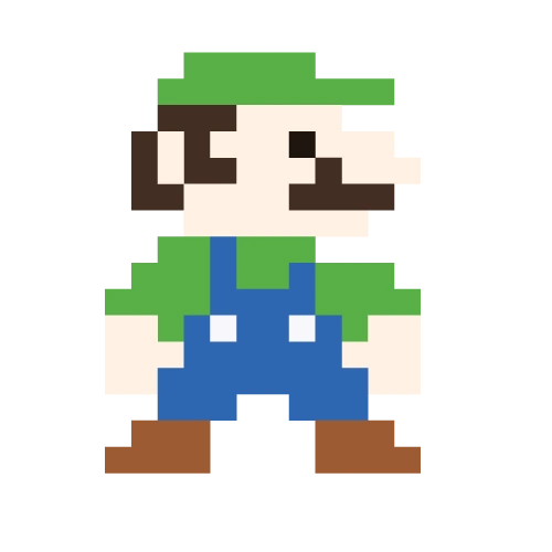 蓝绿色超级玛丽像素风png