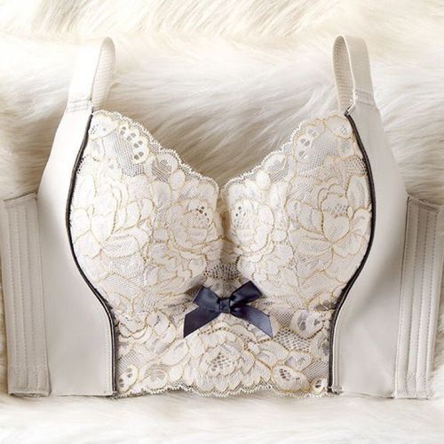 女儿调整型内衣聚拢收副乳六排扣文胸下垂外扩上托腰胸罩 象牙白(单件