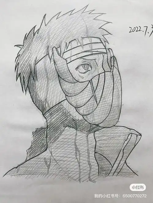 我会成为你的眼睛帮你看清未来宇智波带土火影忍者手绘就这样吧等有