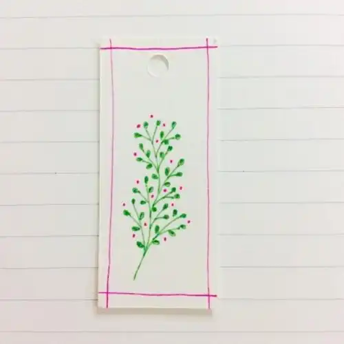 卡纸树叶书签简笔画