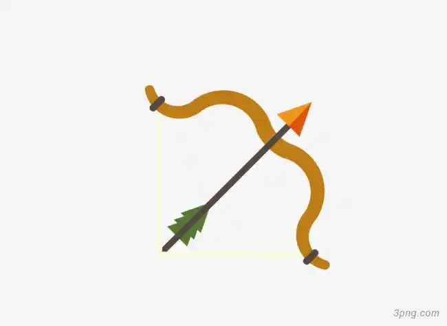 矢量弓箭png素材透明免抠图片卡通手绘