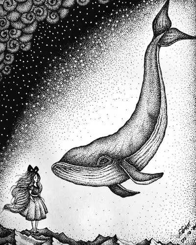 纹身手稿素材第507期鲸鱼