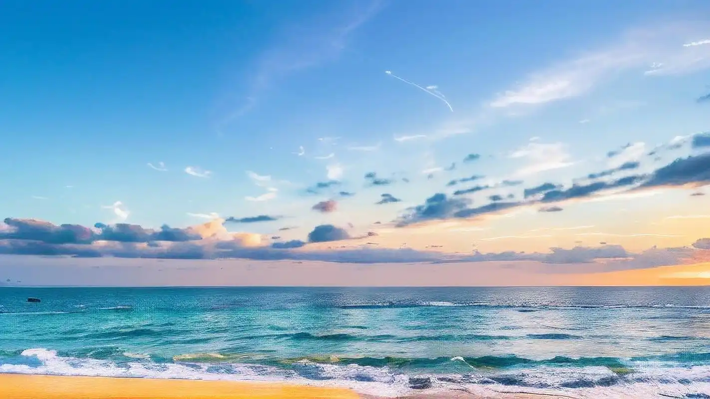 横幅背景图,海边沙滩美景🏖️