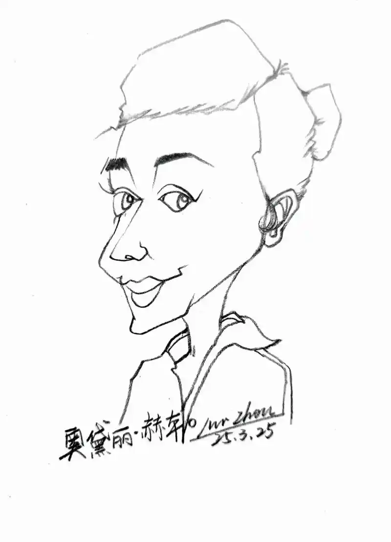 肖像画:奥黛丽·赫本她是跌落人间的天使,一颦一笑皆成诗.奥