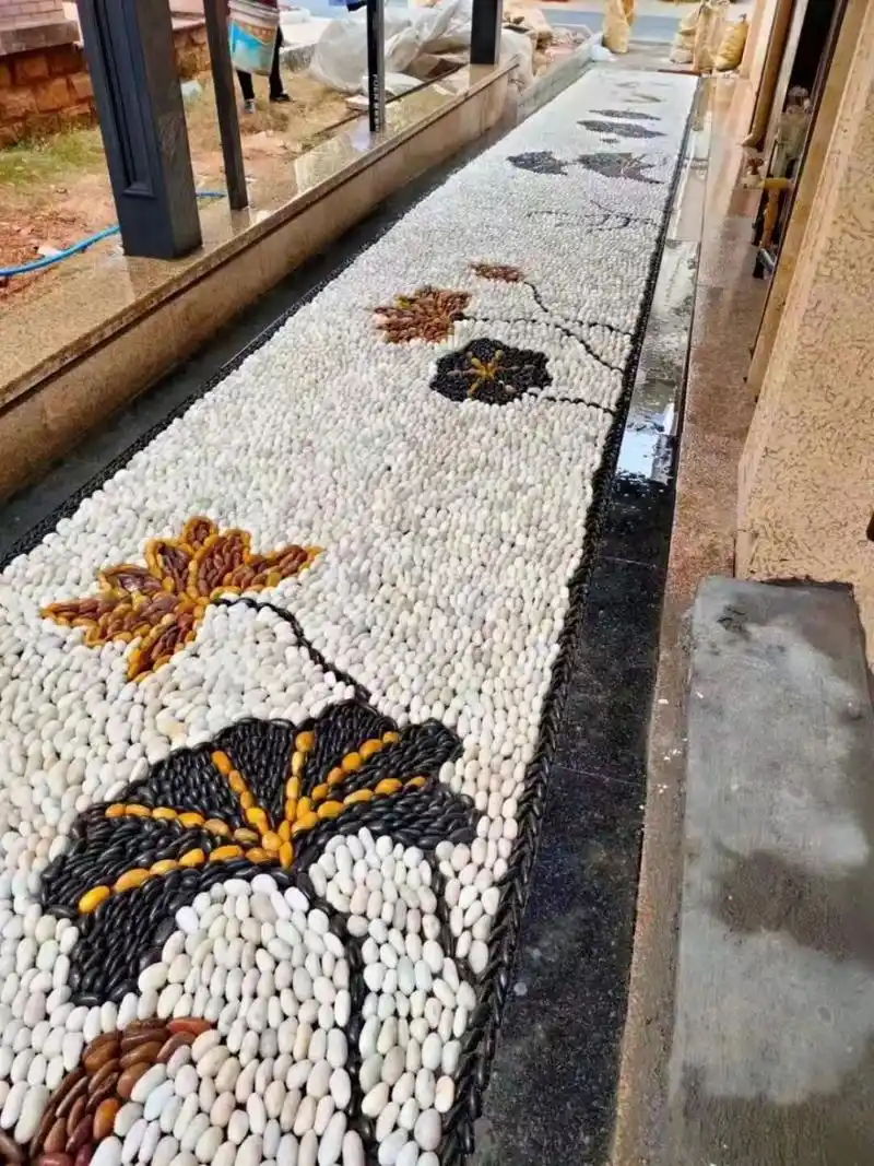 创意鹅卵石图案庭院景观公园造景 鹅卵石,铺路,各种创意图案.