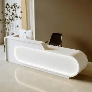 轻奢美容院吧台桌收银台简约现代公司美发女装服装店前台柜接待台