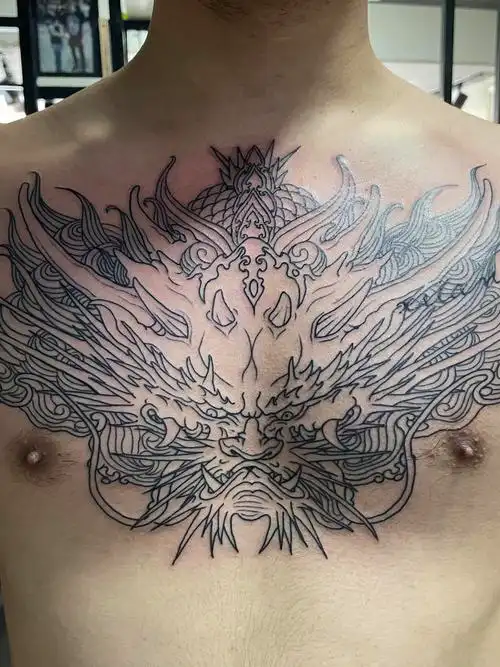 花胸系列_纹身图案手稿图片_杨良秋的纹身作品集