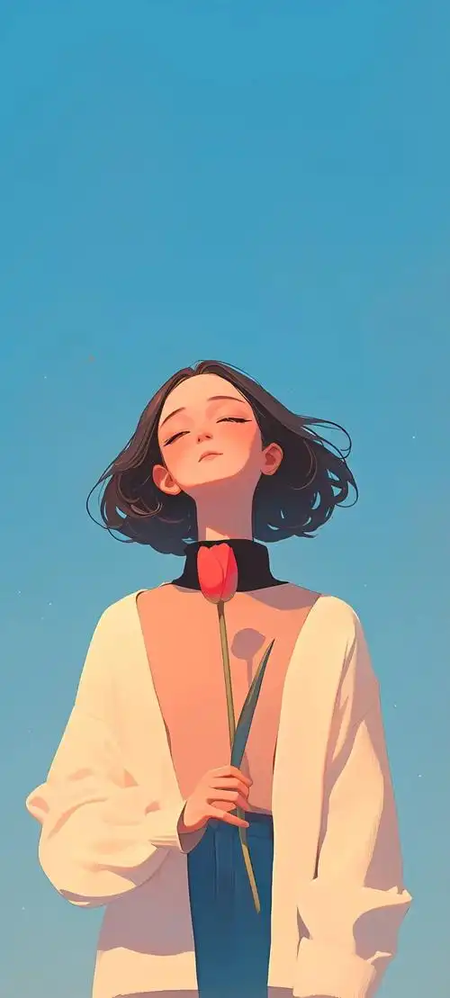 手机壁纸简约干净ins风人物头像壁纸高清原图