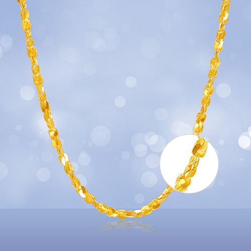 闪耀满天星黄金项链女足金素链经典款黄金首饰生日礼物