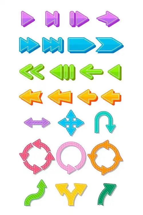 立体效果箭头指向播放元素