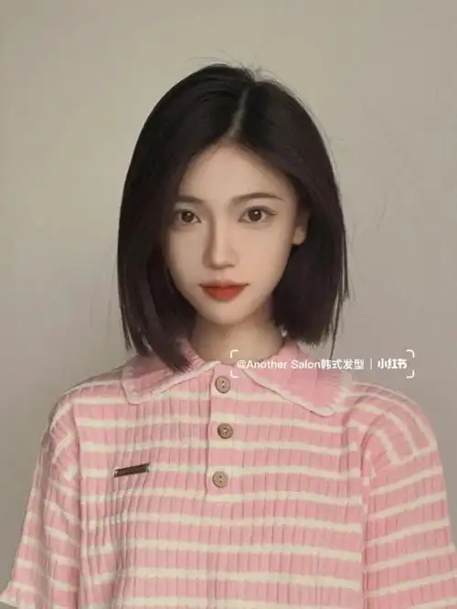 好看到跺脚的一刀切齐肩短发适合圆脸方脸