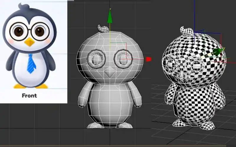 【3dmax】3d动物"企鹅"基础模型制作,3dmax零基础布线