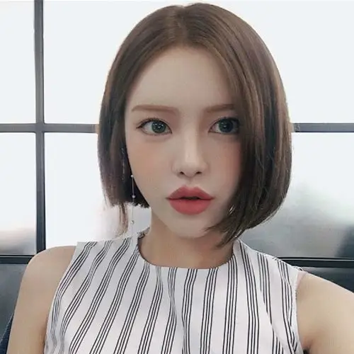 韩国女士波波头假发头套中分刘海短直发bobo头高温丝厂家一件代发