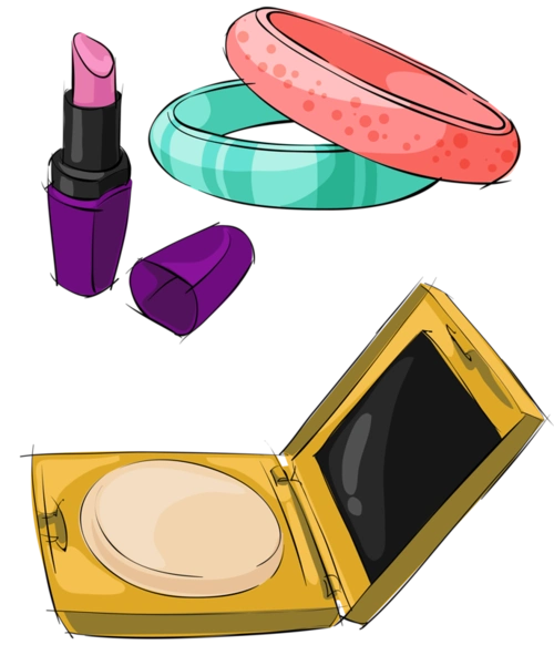 手绘卡通化妆品