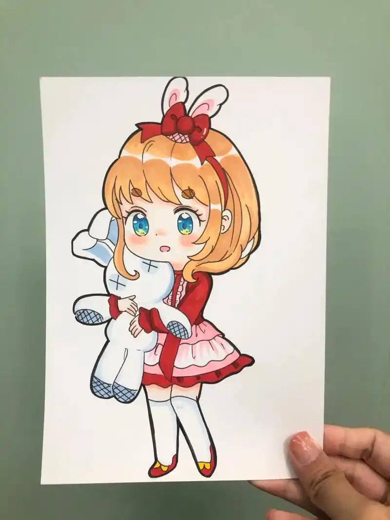 第64幅|初级动漫女生人物(附步骤图)q版动漫|初级动漫|动漫临摹卡