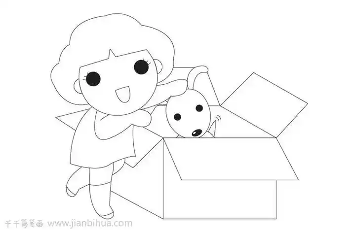 整理合理摆放简笔画