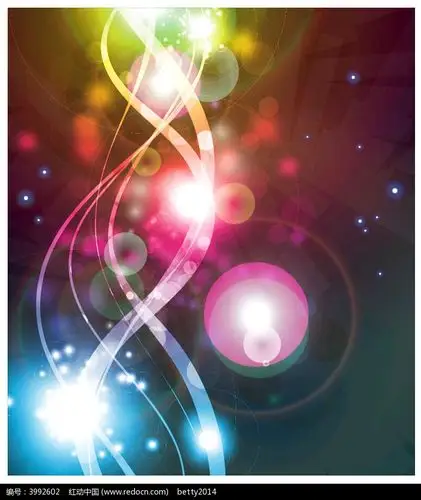 炫彩流光矢量背景元素ai素材免费下载_红动网