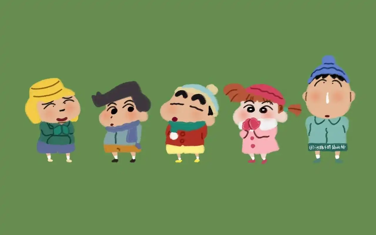 不知道你们会不会喜欢[亲吻]#电脑壁纸# #绿色壁纸# #蜡笔小新壁纸