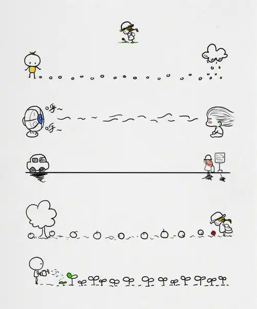 超可爱简笔画花边手帐素材