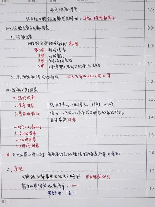 口腔颌面外科笔记十三先天性唇腭裂