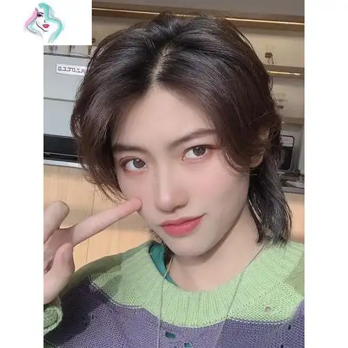 鲻鱼头中分短发卷发韩版帅气自然逼真蓬松网红帅t假发