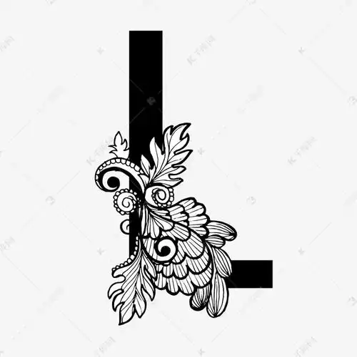 黑白奢华字母l艺术字艺术字设计图片-千库网