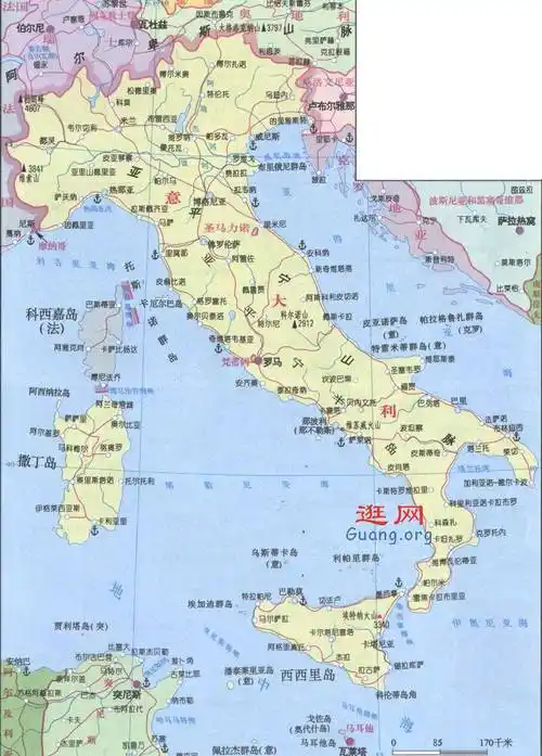 全图|意大利面积|意大利天气最新意大利地图中文版云南厦门广州杭州