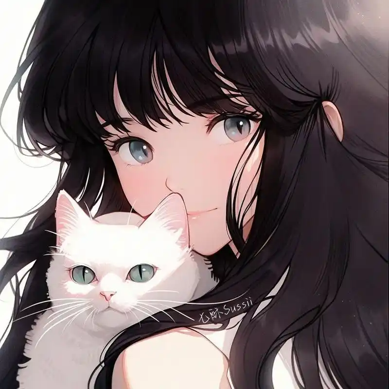 旧漫头像 | 抱猫少女(一)