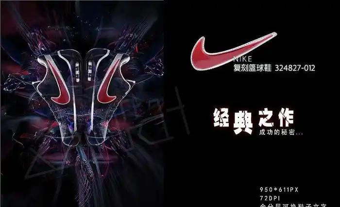 nike耐克经典运动篮球鞋网页广告海报图片psd模版下载