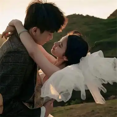 婚纱情头图片一对两张婚纱照情侣头像唯美