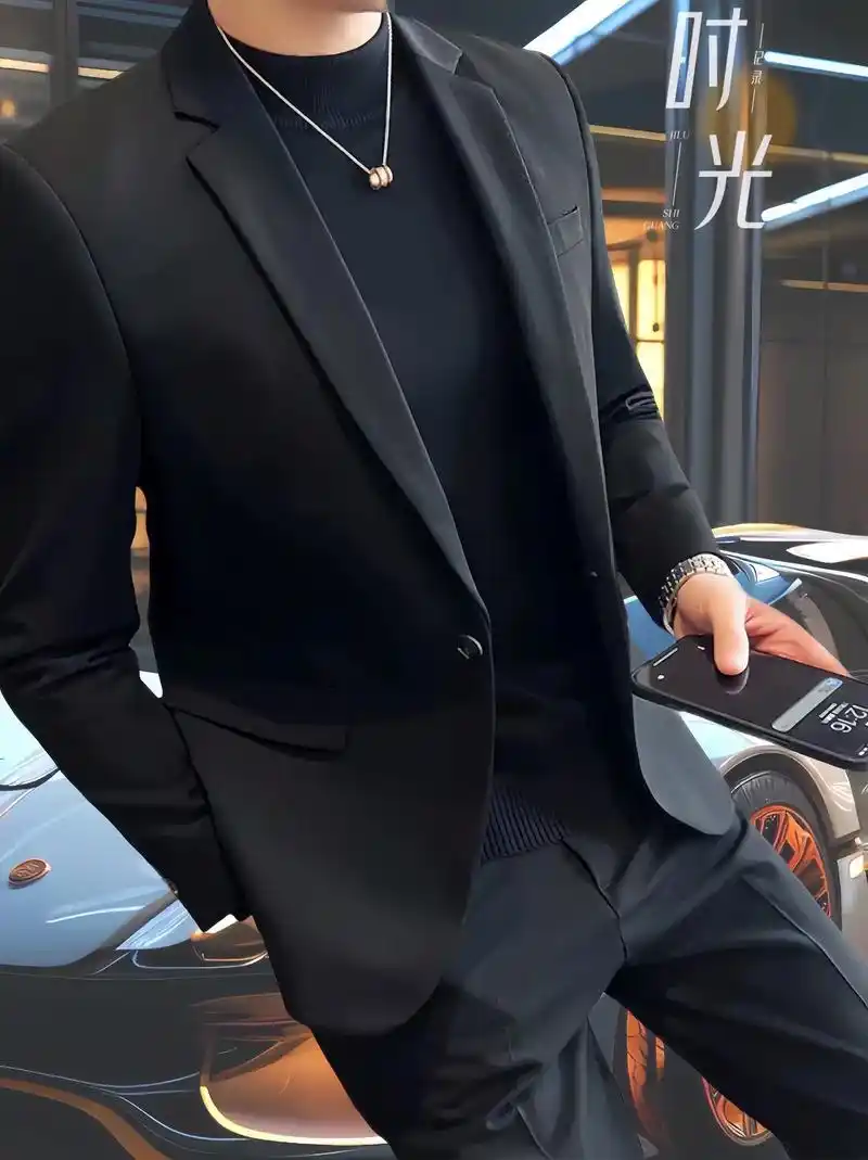 这款二件套西装男春 - 抖音