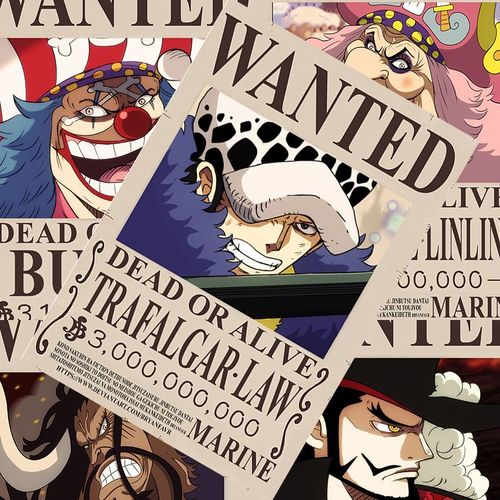 海贼王通缉令海报航海王悬赏令路飞罗基德热血动漫周边高清壁纸画