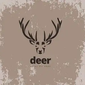 艺术的程式化的鹿图标.剪影的野生动物.创意艺术标志设计.矢量图照片