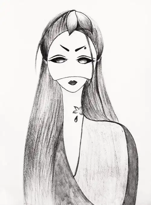 古风嘴唇二次元简笔画