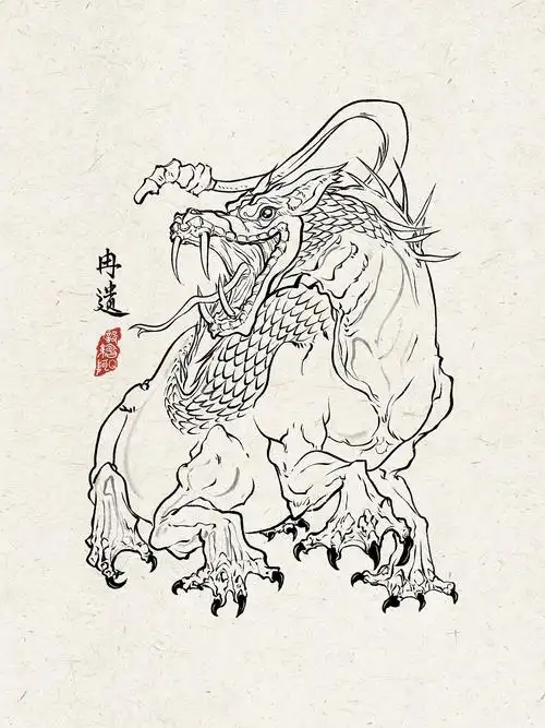 山海经之异兽线描2001