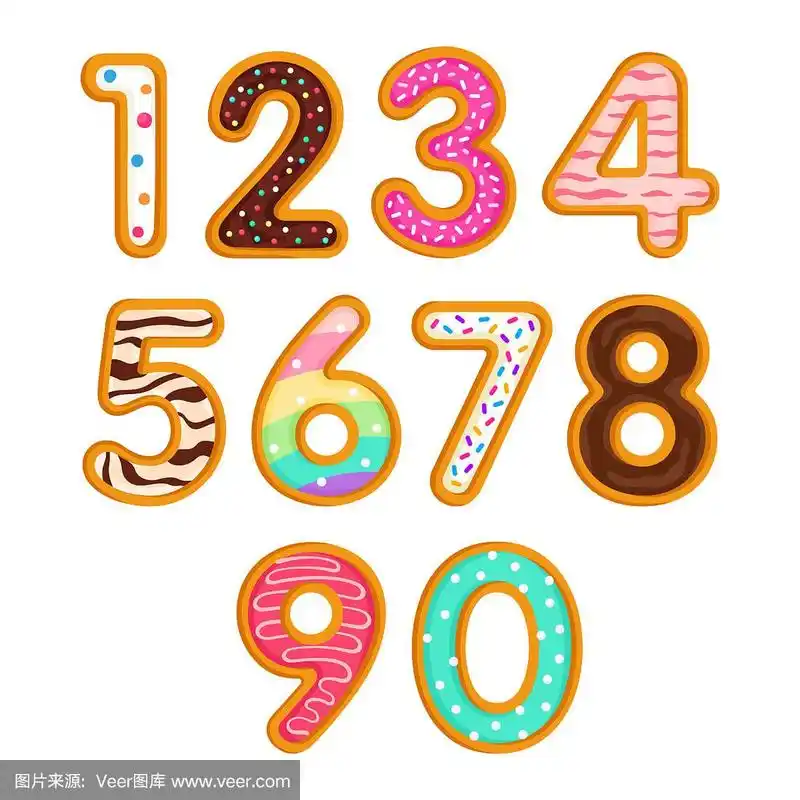 可爱的数字矢量字体